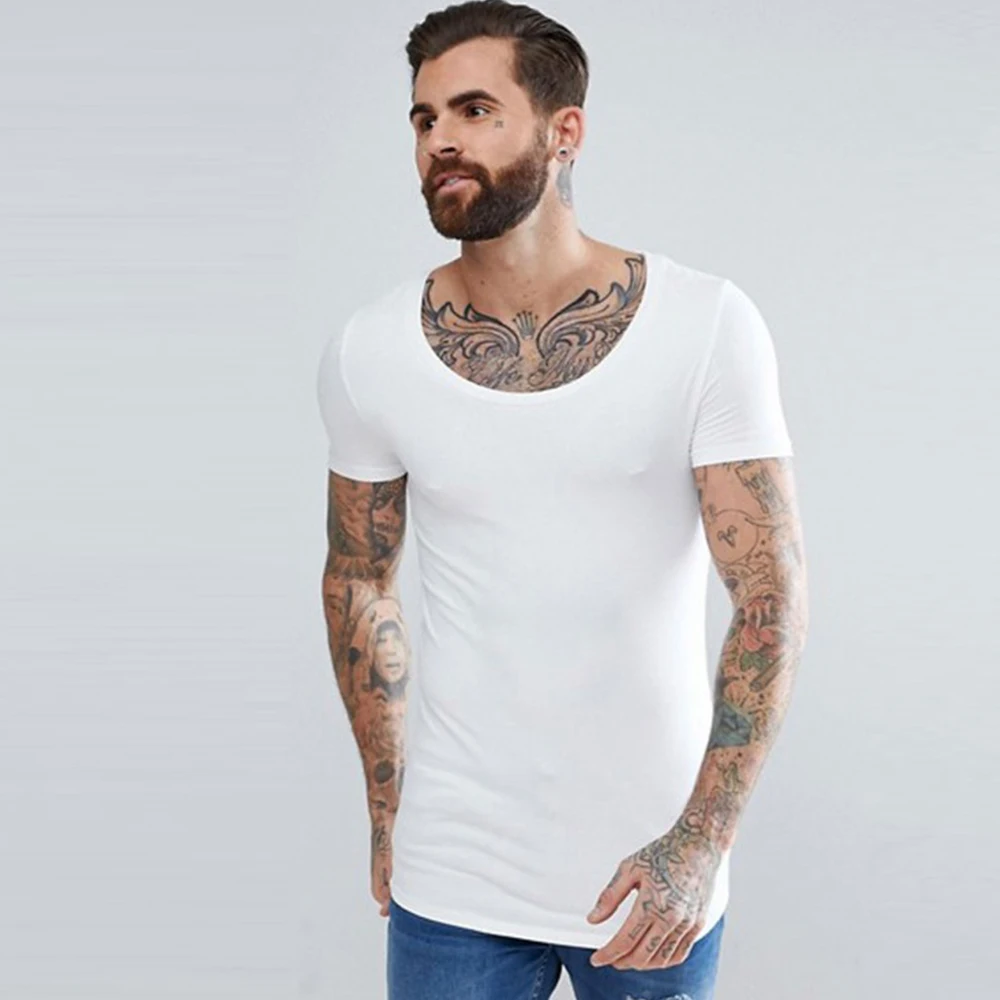  Оптовая продажа Мужская футболка из 100% хлопка с короткими рукавами