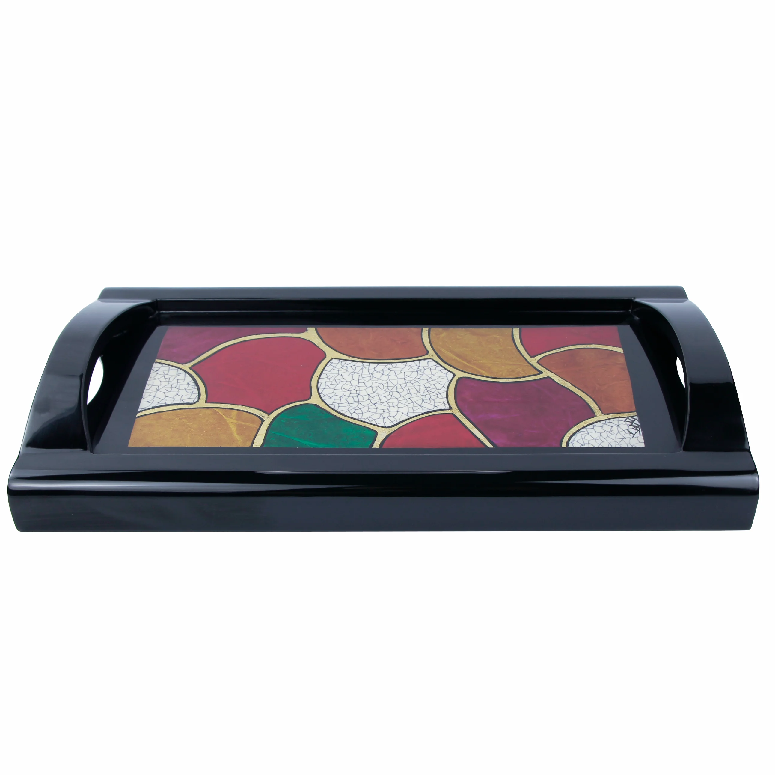 
Vietnam Design Hot Trend Lacquer Wooden Tray Home Restaurant Serving Trays Handle For Kitchen 