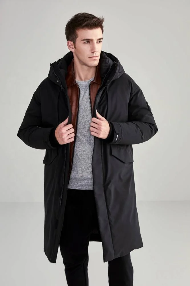 Tanboer new style black wind proof breathable overcoat custom bomber high quality short down jacket thin winter coat for male