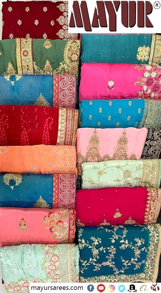  Mayur Sarees New Heavy Mix Fabrics & Stone Work