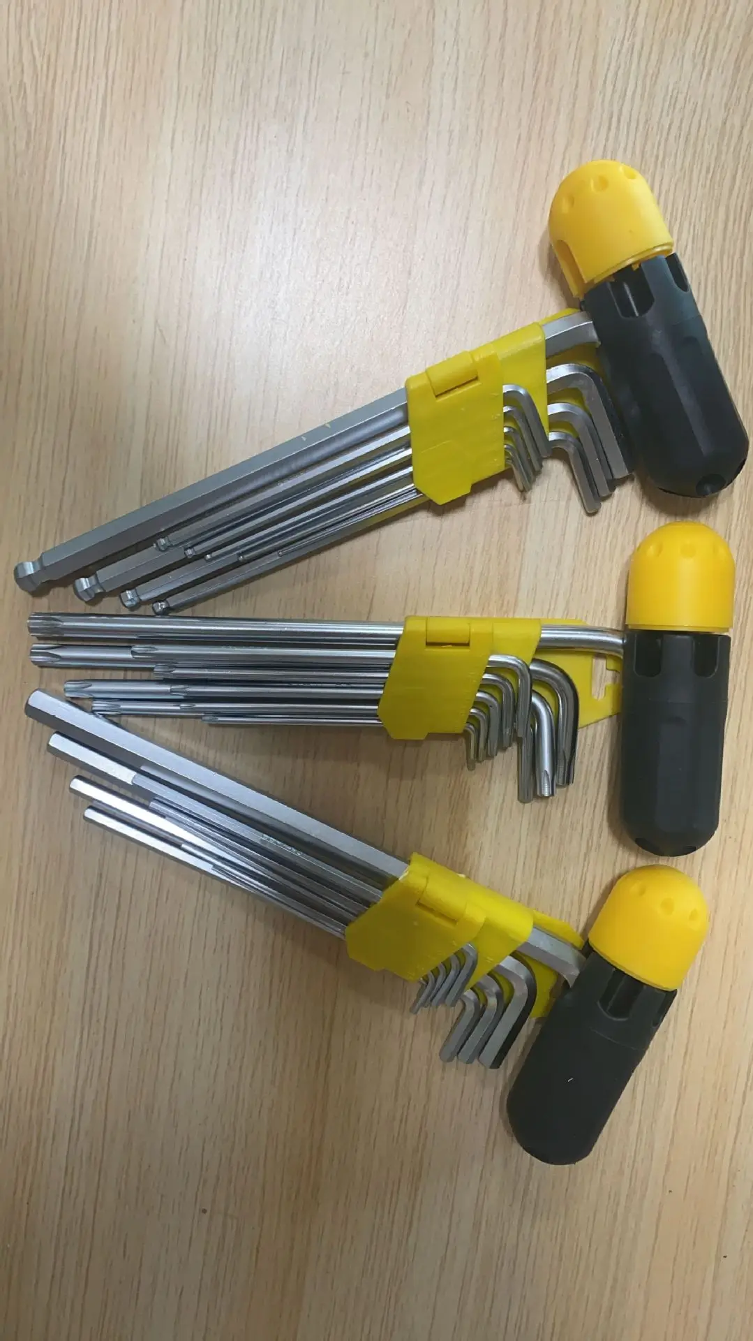 9PC flat galvanized nickel-plated blackened card hexagon wrench