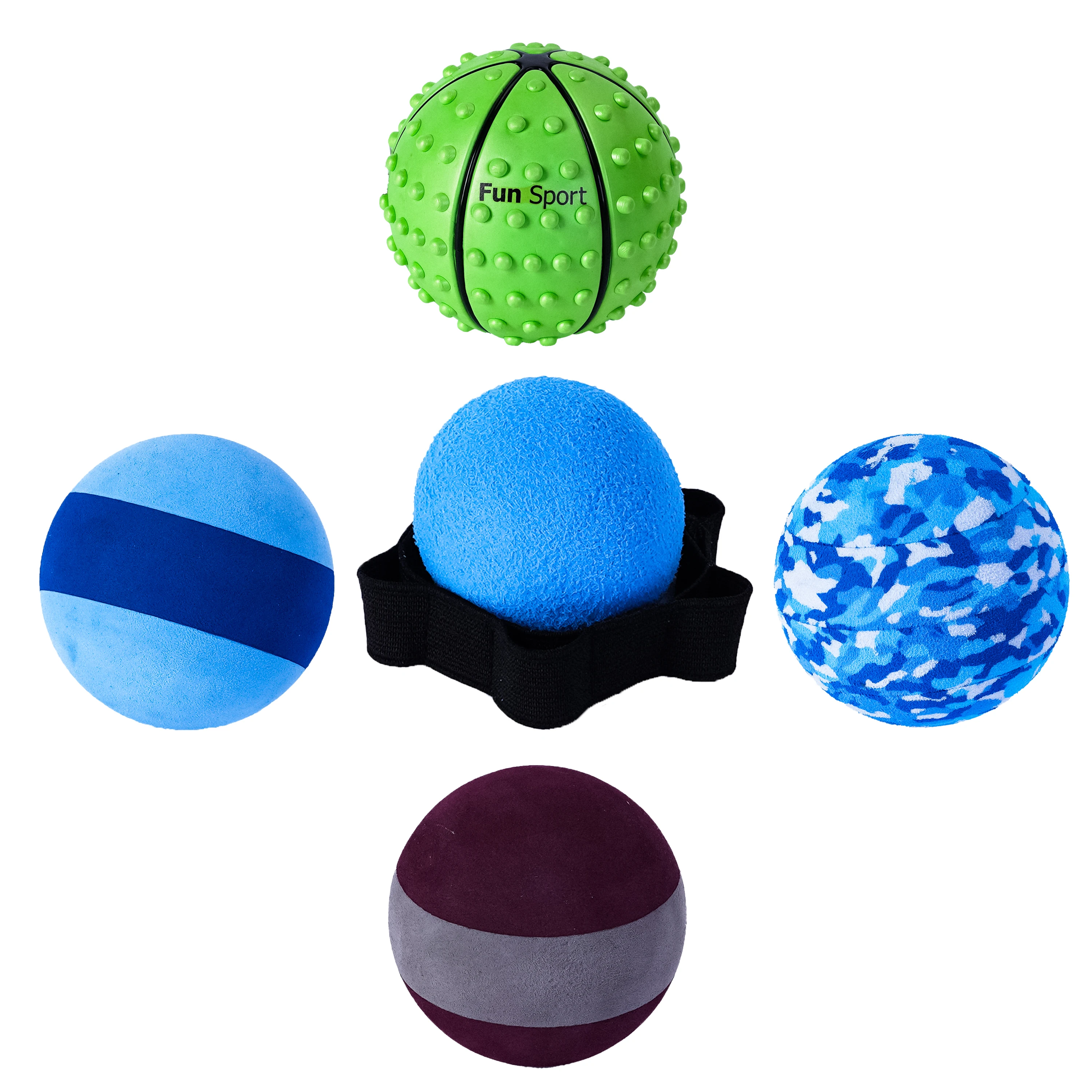 Soft to Firm Rubber Spiky Yoga Fascia Massage Lacrosse Balls for Deep Tissue Massage Therapy