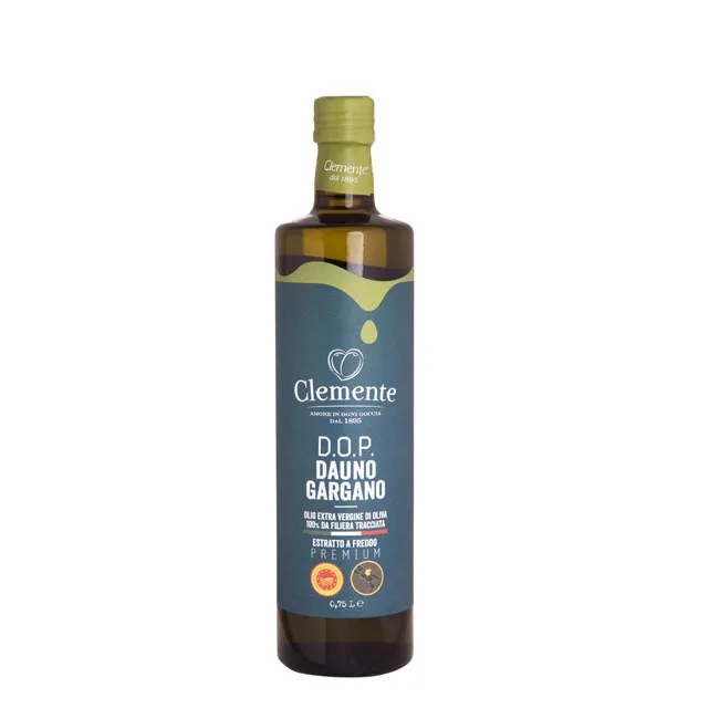 cold pressed extra virgin olive oil Clemente PDO Dauno Gargano Premium 750 EVO Oil
