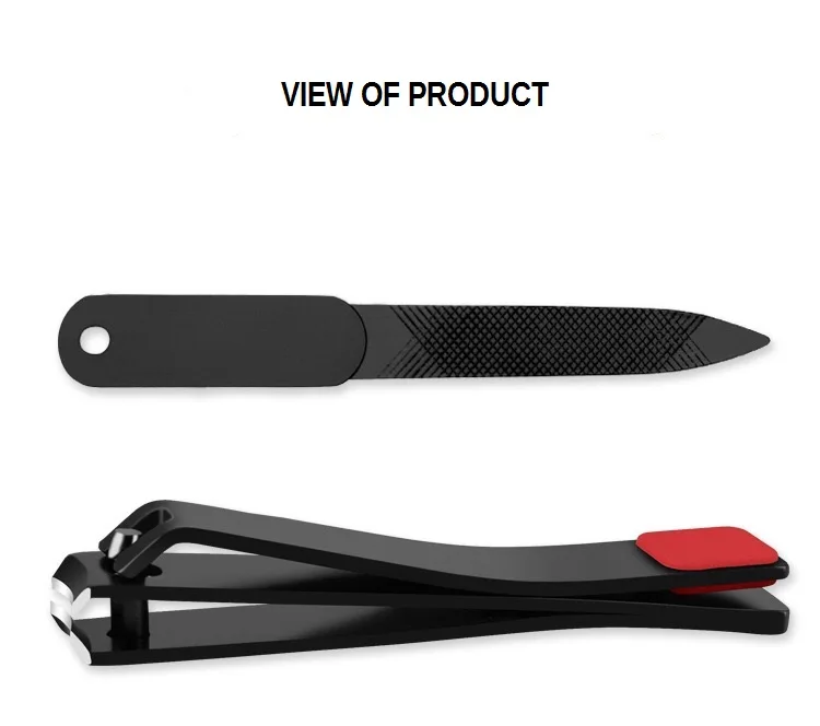 black stainless steel nail clipper nail file in paper case for men and girls
