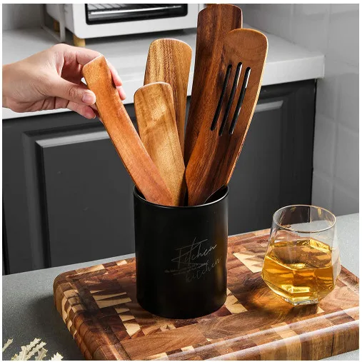 5 шт. деревянные кухонные Spurtles набор посуды с антипригарным покрытием деревянная разделенная лопатка наборы для приготовления акации spurtle комплекты ложкой отдыха