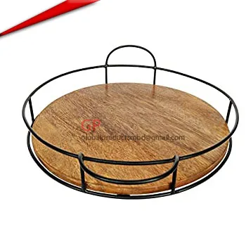 wooden eco friendly lazy susan cake turntable