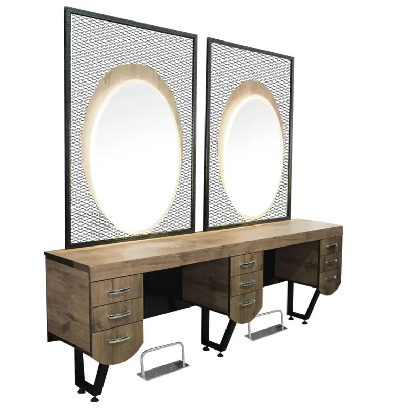 Barber Mirror Barber Station Mirrors Led Light Dressing Barber Mirror Station