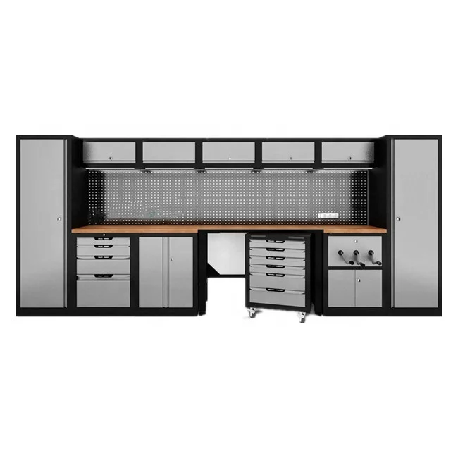 Corner wall modular tool cabinet system for home garage mechanic rolling steel tool cart storage cabinets system