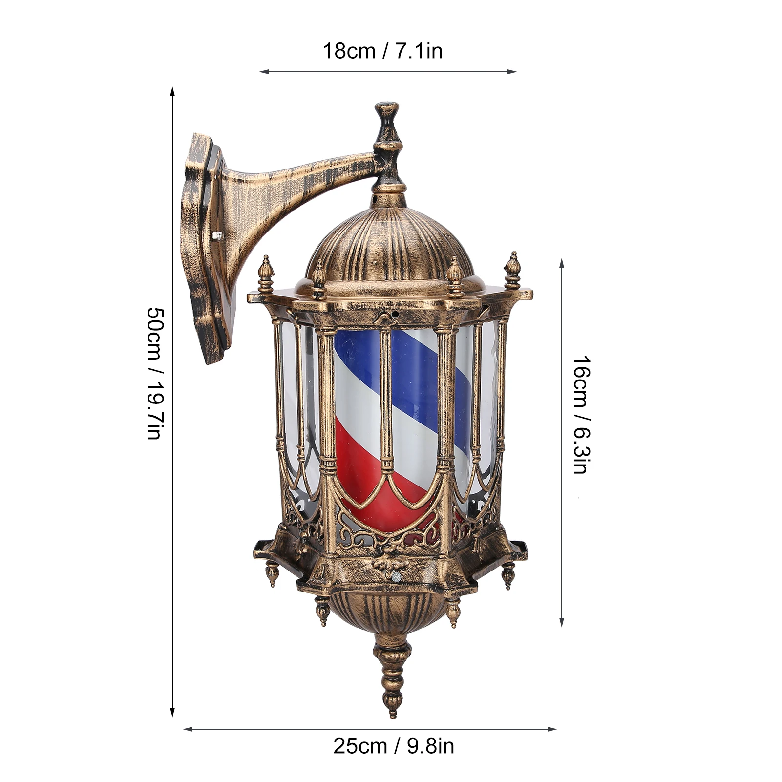 Парикмахерский водонепроницаемый Вращающийся светодиодный светильник парикмахерский светильник полосатый стержень Красный Белый аксессуары для парикмахерских