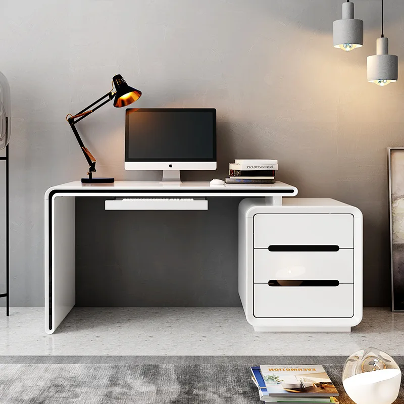 Складной столик l-образной формы регулируемый с полками для хранения школы дома кабинета