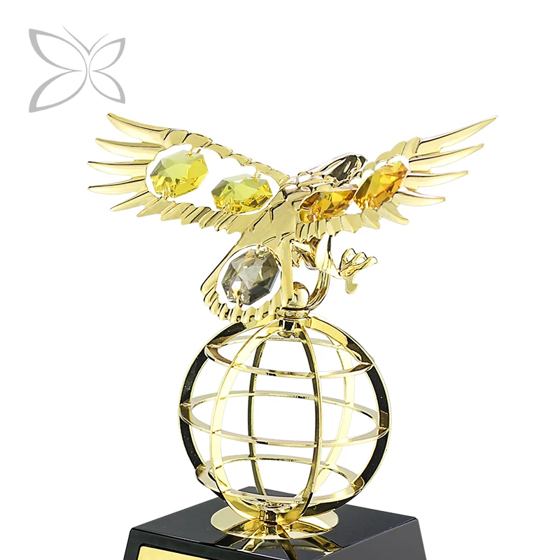 Crystocraft персонализированный роскошный золотистый Орел украшенный кристаллами бриллиантовой огранки приз