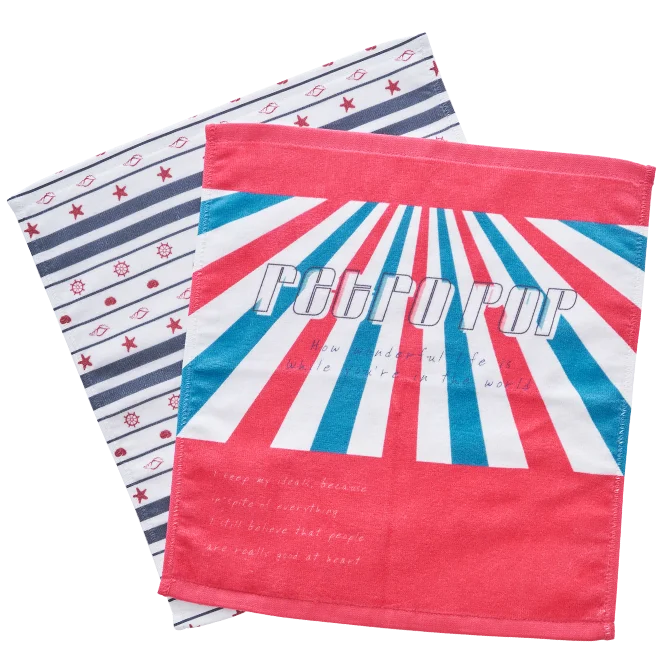 
Customised small carry-around type anime towel cotton printed handkerchief 