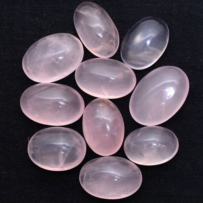 Натуральный розовый кварц 7x9 мм овальный кабошон свободный драгоценный камень цвета шампанского розовый бриллиант цепочка перламутровый черный бриллиант