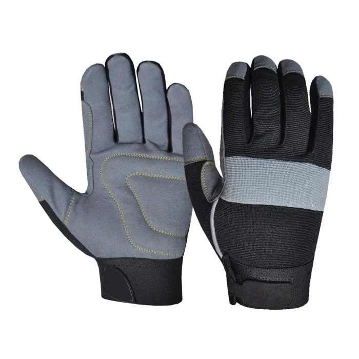 Newest Design Top Sale Leather Mechanic Gloves Working Safety Industrial Mechanical Gloves