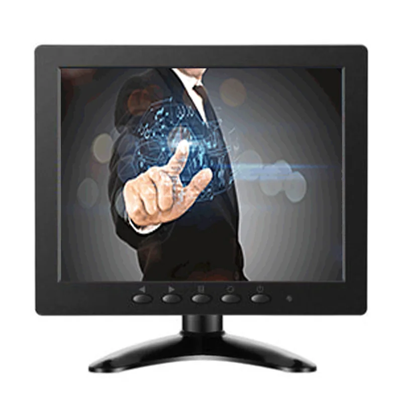 
 ZHIXIANDA 8 inch resistive touch screen monitor desktop cctv car microscope display with HD-MI BNC VGA USB AV input  