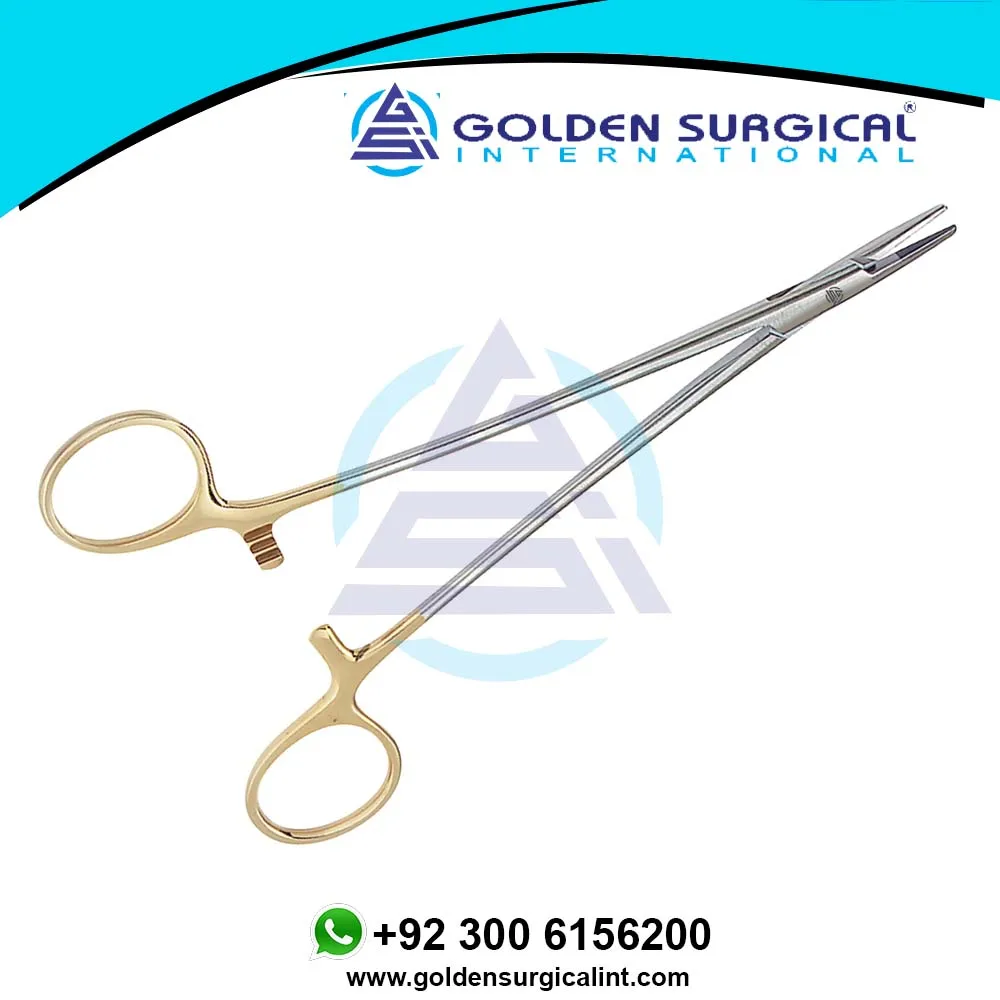  Crile Wood TC держатель иглы с золотой ручкой 20 см | Хирургические медицинские хирургические инструменты оптом Щипцы для удержания