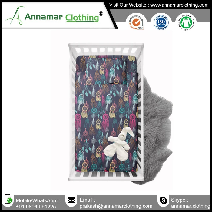 100% Micro Modal Crib Sheets Amazing Good Quality Soft Printing Crib Sheet for Baby