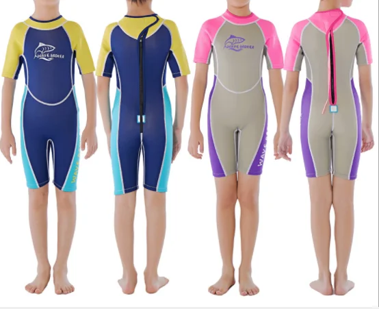 child wetsuit kids youth baby short swimsuit diving suit OEM