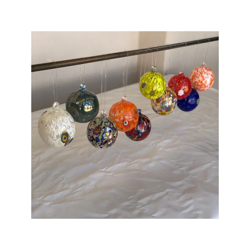 Made in Italy Top Quality Murano Glass  Handicrafted Christmas Balls 10 Pcs x Box Made in Italy Hot Sale