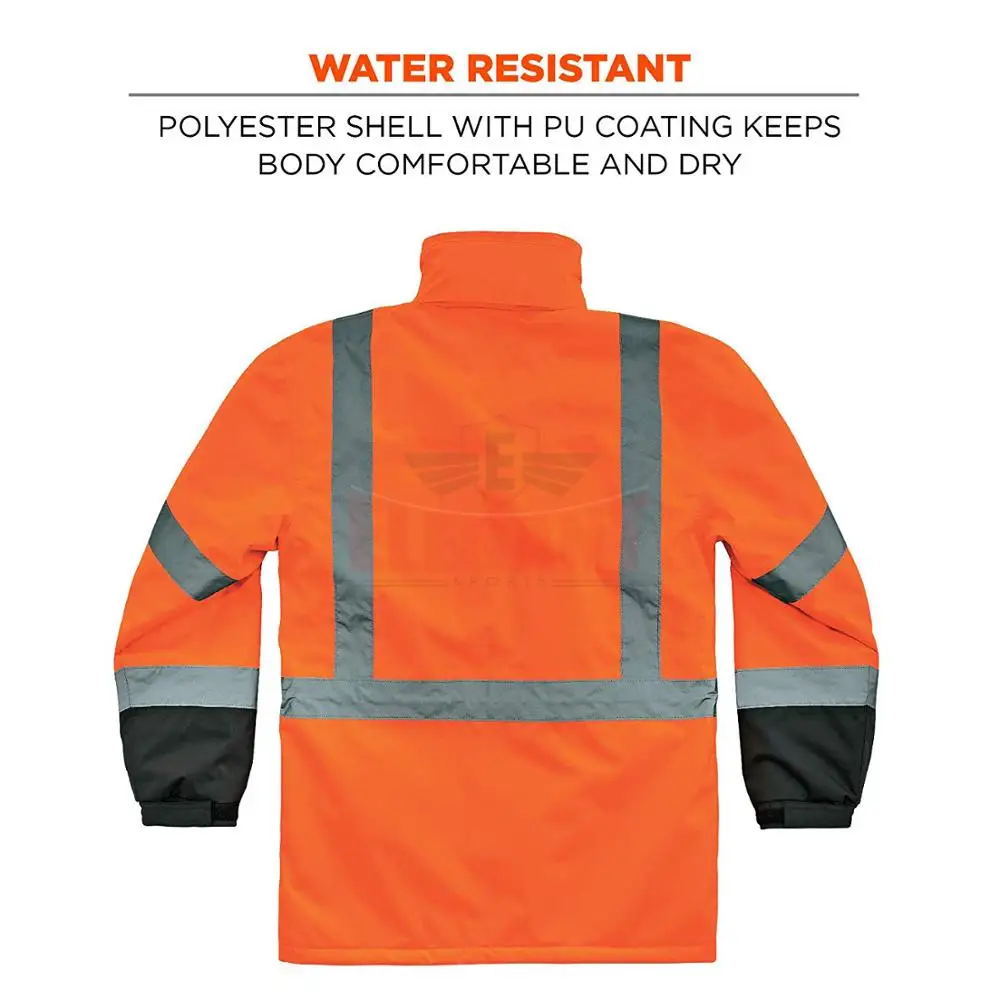 Latest High Visibility Safety Jacket Water-Proof Reflective Workwear in Polyester Customizable with Logo