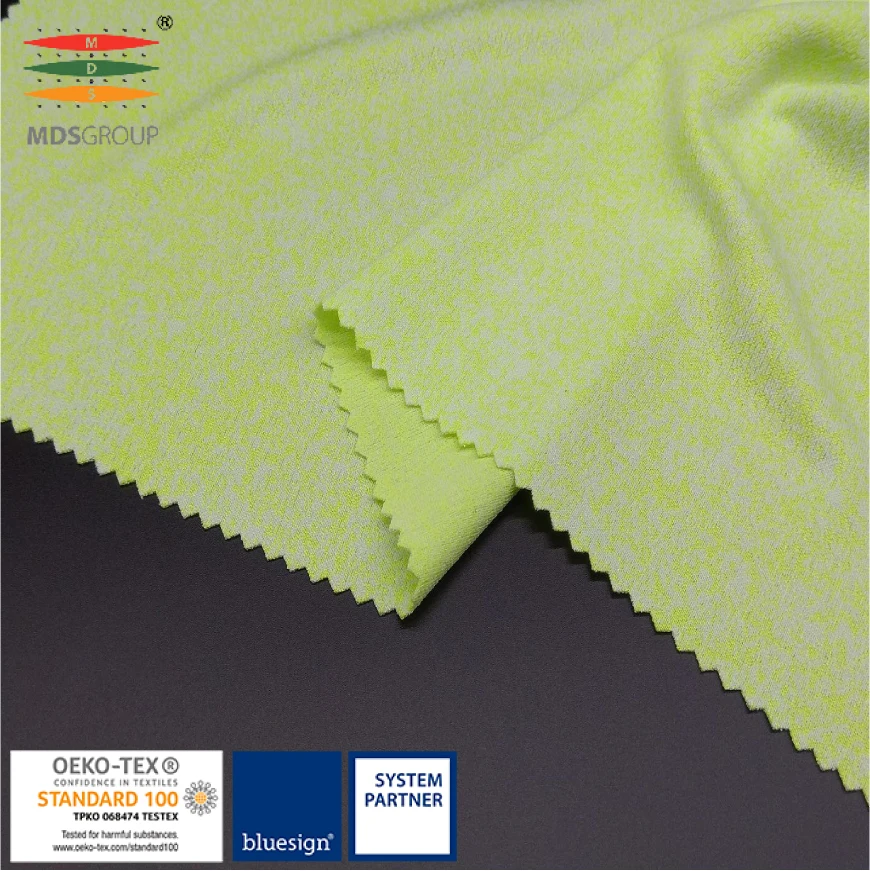 
SPORTSWEAR JERSEY ECO-FRIENDLY 52%RECYCLE POLYESTER 48%CD POLYESTER CIRCULAR KNIT HYDROPHILIC COMPUTER JACQUARD 