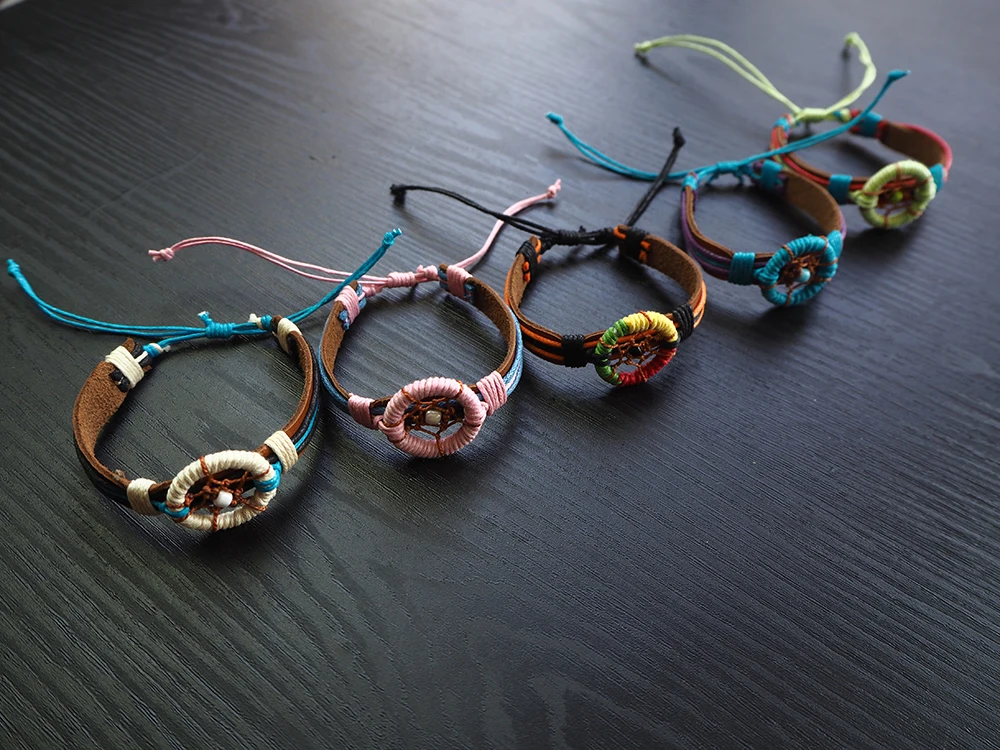 Wholesale Adjustable Genuine Leather Friendship Bracelet Vintage Style Bracelet