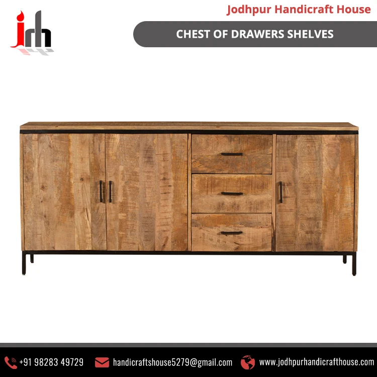 2021 Bulk Selling Vintage Furniture Luxury Wooden Material Chest of Drawers with 3 Doors/3 Drawers and 2 Shelves