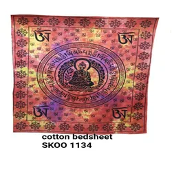 SK Noor and Sons Home decor Traditional and 100% Soft Cotton Double Bedsheets Indian Boho Bed sheets