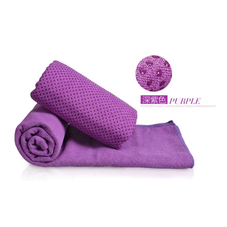 Wholesale Eco Friendly Silicone Non slip Grip Dots Yoga Mat Towel Anti Slip Microfiber Yoga Towel