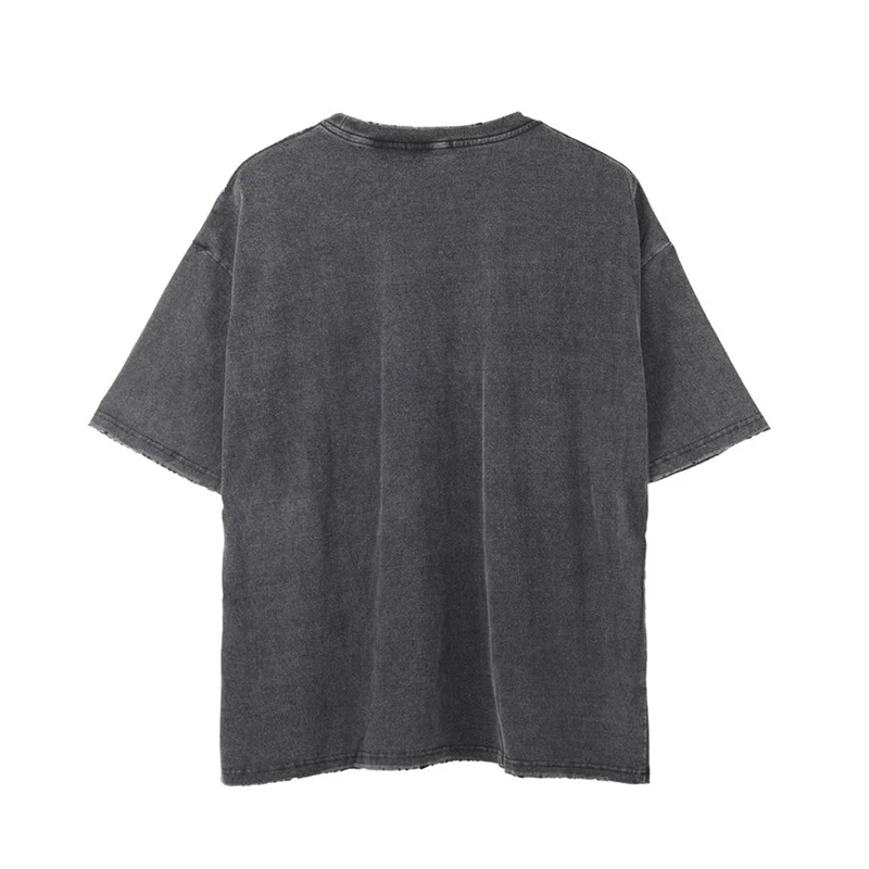 Wholesale west coast style tshirt streetwear hip hop style washed t-shirts custom oversized vintage t shirts