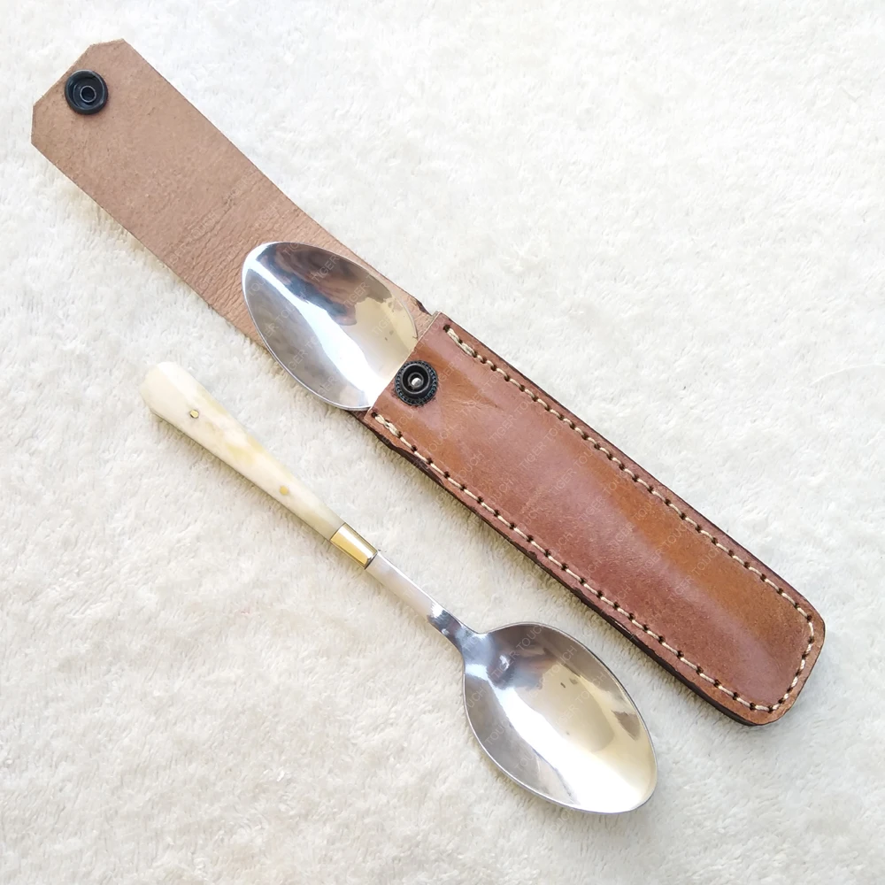 Tudor Knife & Fork  Knife and Fork in Leather Holder  CUTLERY SET  HAND FORGED IRON