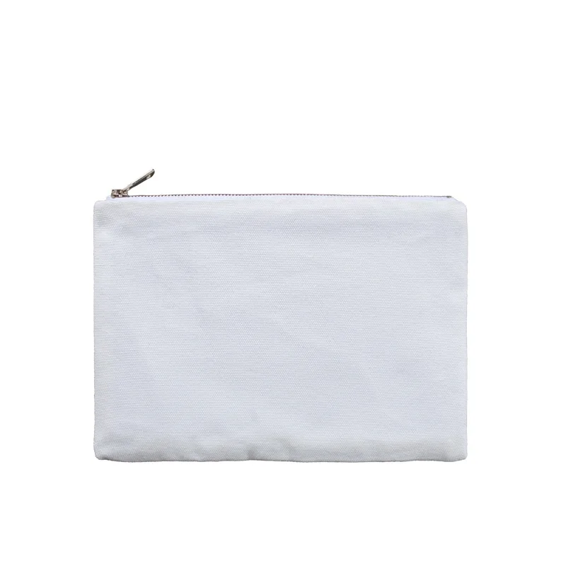 Sublimation Cosmetic Bag Canvas Makeup Bag with Metal Zipper