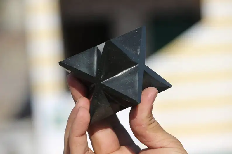 NEW BLACK TOURMALINE MERKABA STAR / LARGE BLACK AGATE MARKABA STAR / Natural crystal BLACK TOURMALINE MERKABA STAR