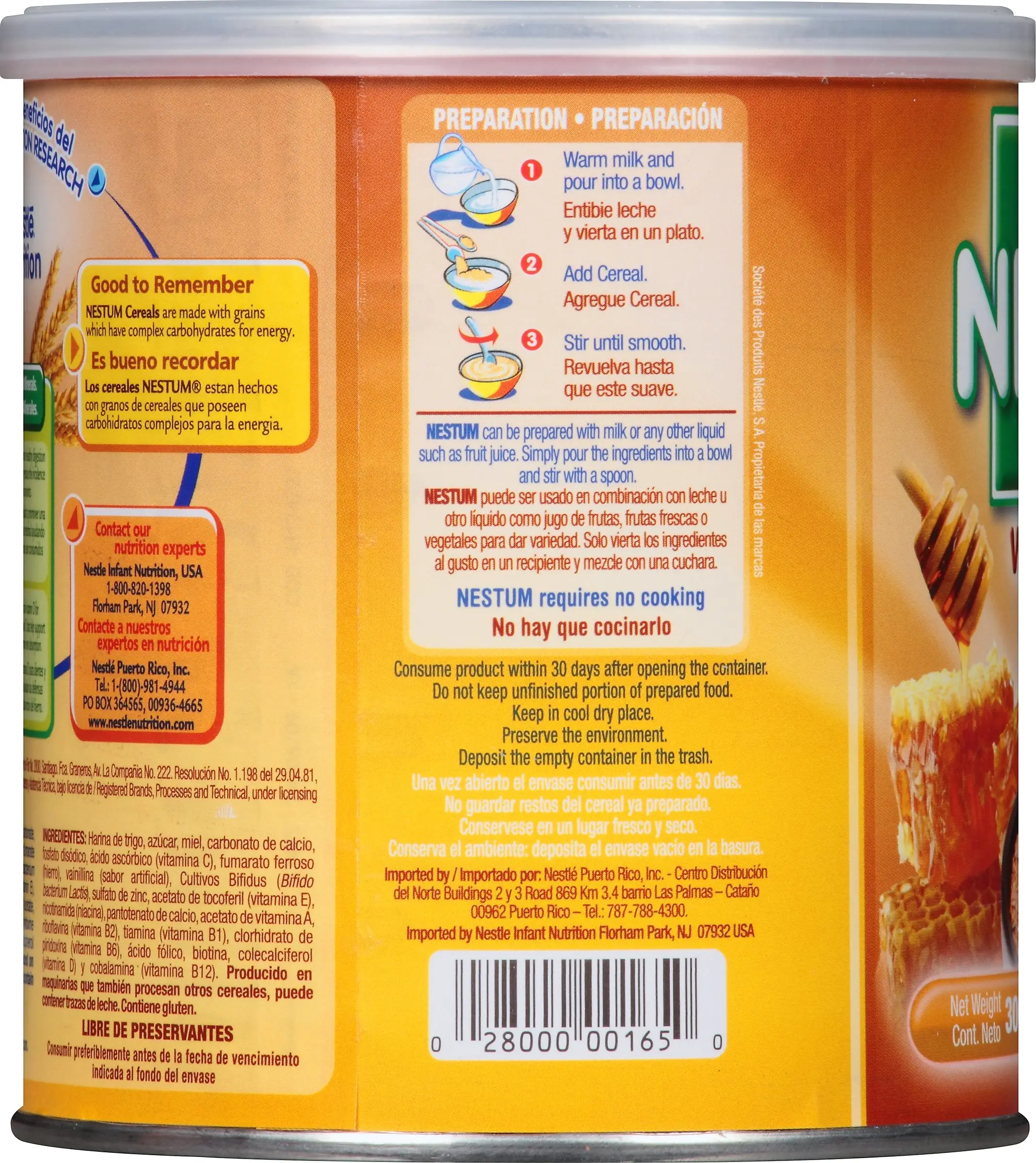 
Nestle Nestum Cerelac Wheat Infant Cereal with Milk 14.1 oz. Canister 