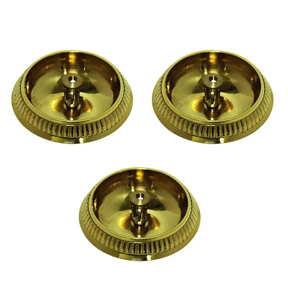Decorative Handcrafted Indian Puja Brass Oil Lamp Golden Diya Lamp Engraved Design Dia - 2.5 Inch