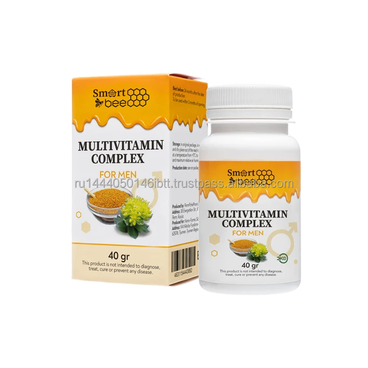 Multivitamin Complex for Men by Smart Bee for improve mens health and support body endurance, supplements