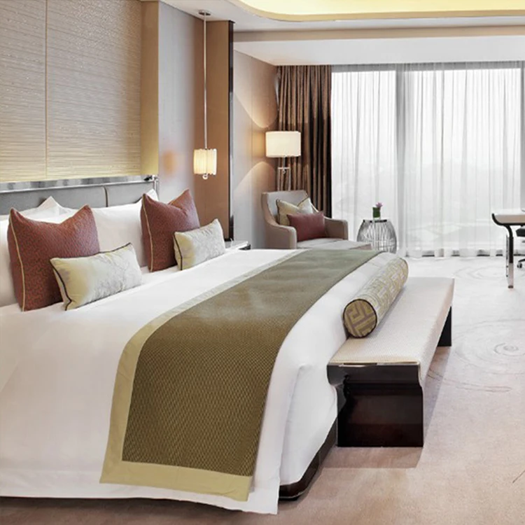 Custom Design King Queen Size Bed Frame 5 star hotel bedroom sets
