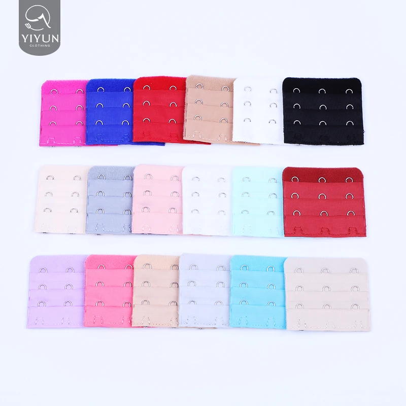 Oucheng Customize Coloful Hook And Eye Tape Bra Underwear Accessories 3 Rows 2 Hooks Back Strap Extrender