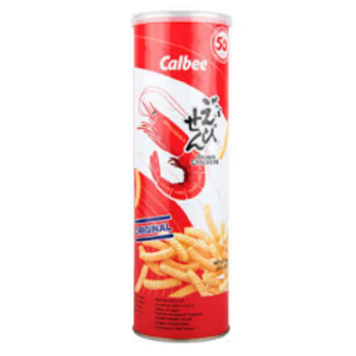 90g Semi-Soft Cal bee Prawn Crackers Can Original Flabvour Seafood Snacks