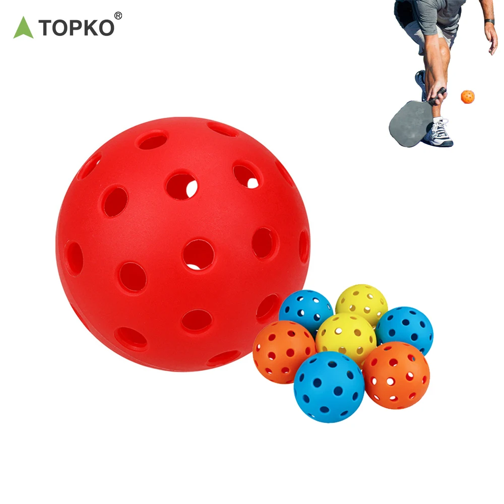 Topko High Quality Plastic Pickle Ball for Outdoor Courts 40 holes Pickleball Balls Indoor and Outdoor Sports Golf Practice Ball