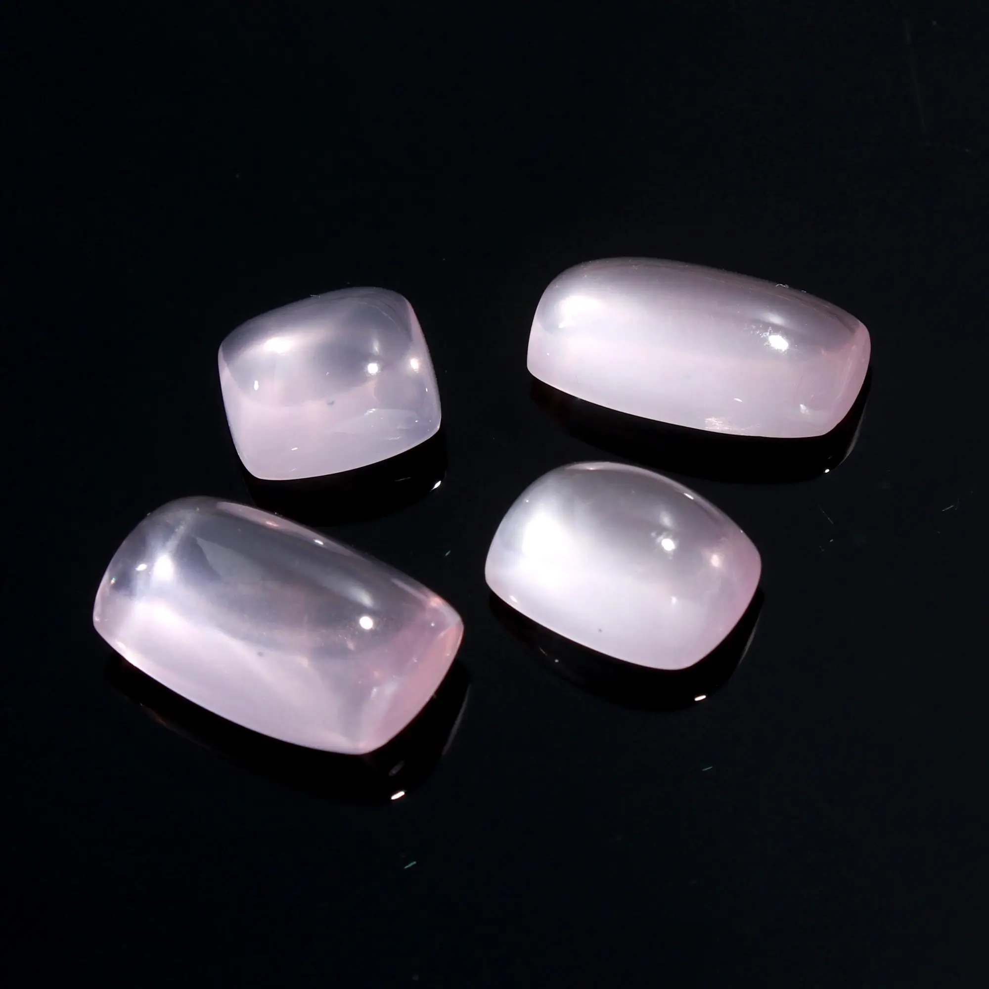 Rose Quartz Rectangle Shape Cabochon Flat Back Gems Stones Fine Jewelry Ring Bracelet Earring Making Semi Precious Rose Quartz