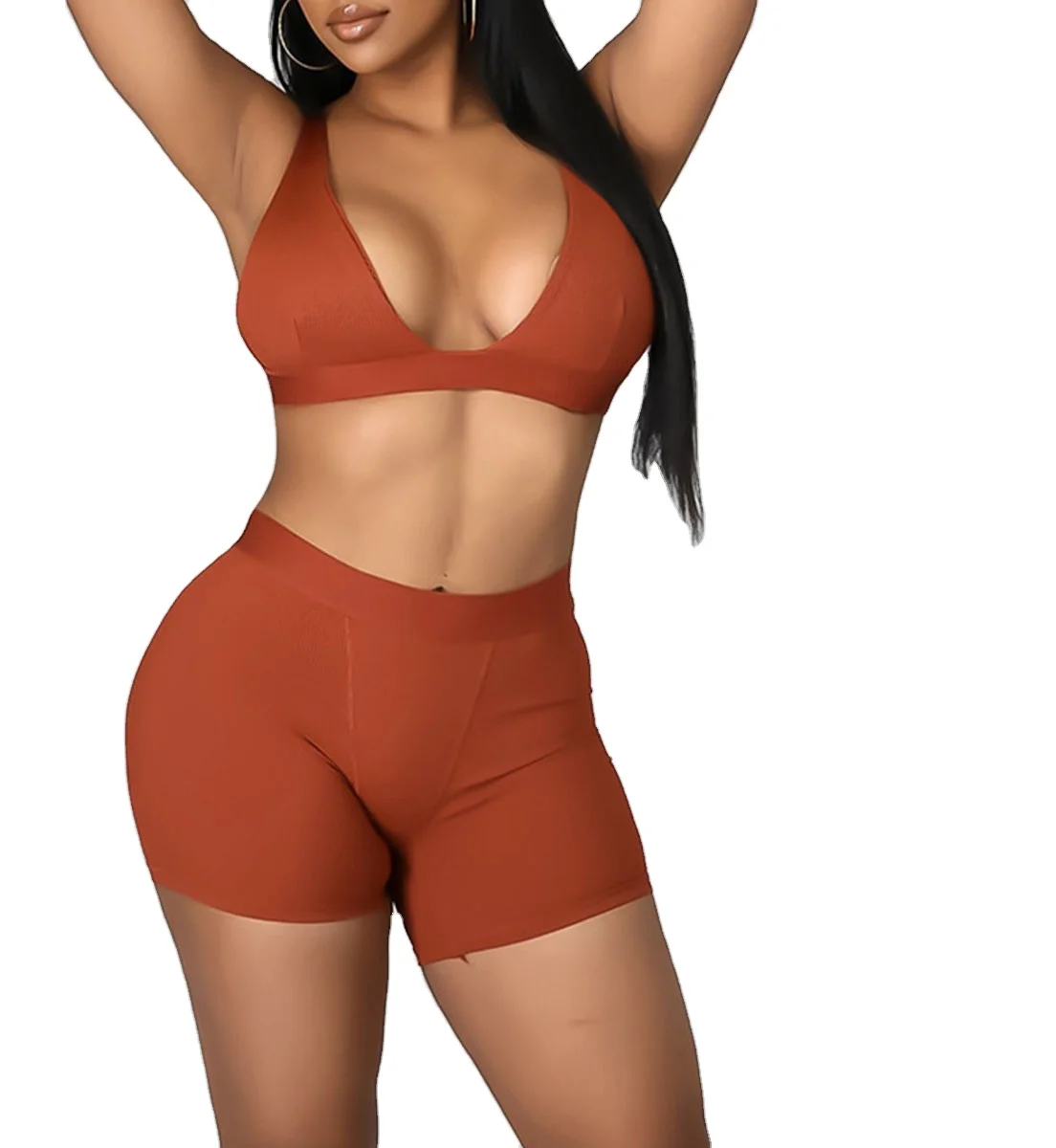 Cheap Price Summer Ladies Two Piece Sets Casual Outfit Women Clothing 2 Piece Women Braw And Shorts Sets