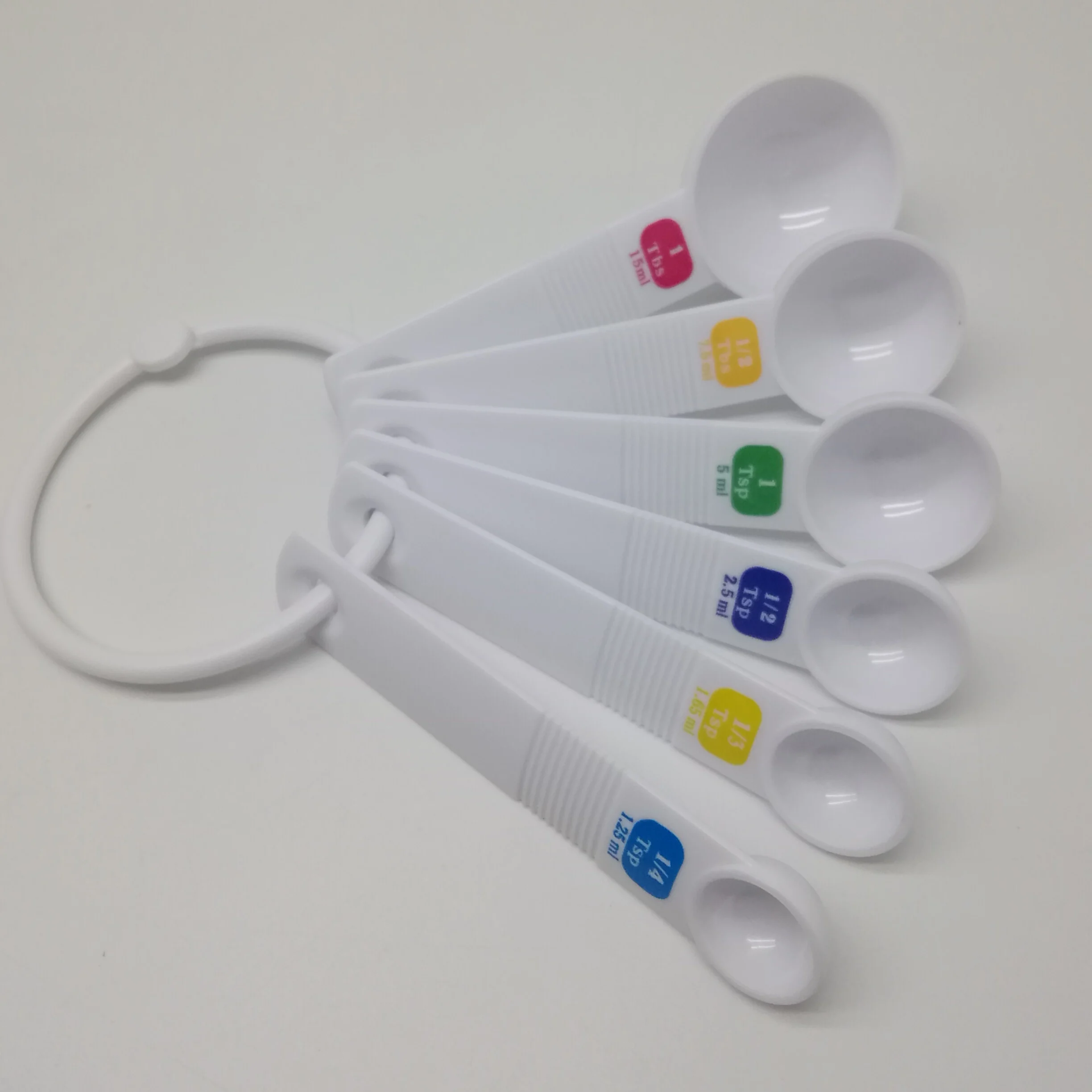 Набор пластиковых маленьких мерных ложек, 1,25 и 1,65, 2,5, 5, 7,5 и 15 мл