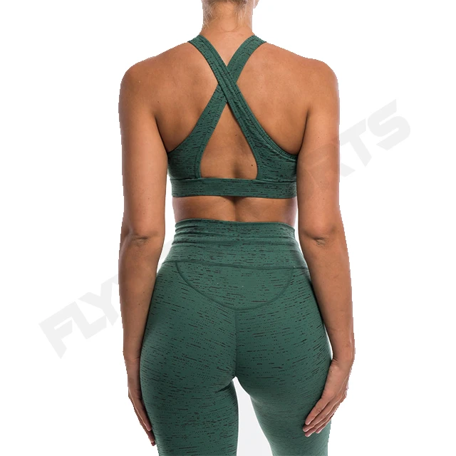 2022 Custom Women Fitness High Waist Sport Workout Clothing Sports Active Wear Seamless Acitvewear Yoga Bra