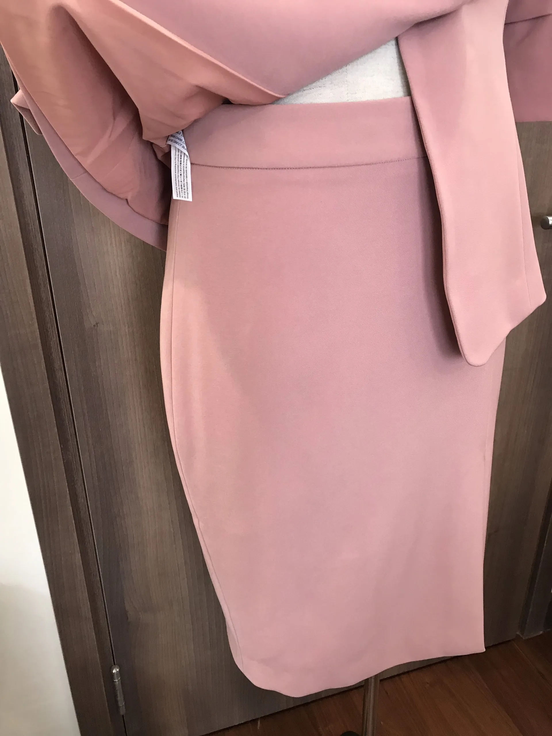 Pink women set blazer pants long sleeve button pink femine bodycone dress formal style office ladies women sets