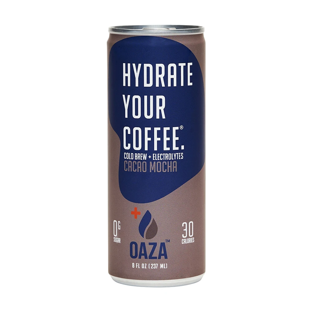 OAZA High Performance Cold Brew Hydrate Your Coffee Ready to Drink Cacao Mocha 8 Fl Oz Pack of 12