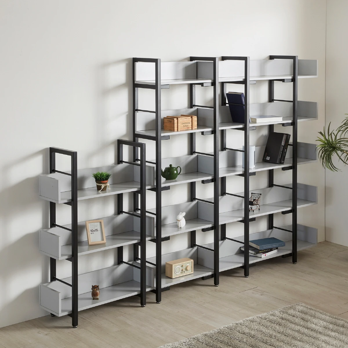 Home Natural Design Steel Frame multi-layer shelf floor living room storage rack display bookshelf Display Stand Shelf