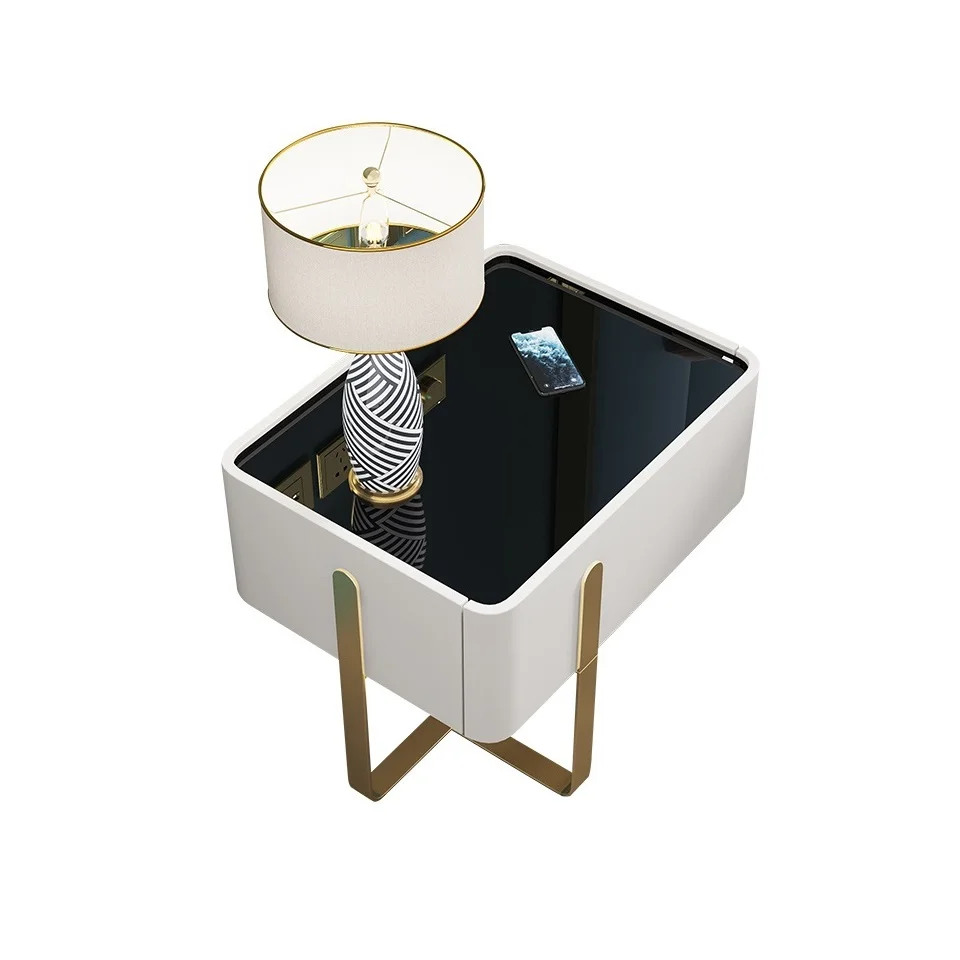 Top 500x400xH480mm Rectangular Wooden White Modern Table Beside Nightstands for Hotel Home Furniture from China