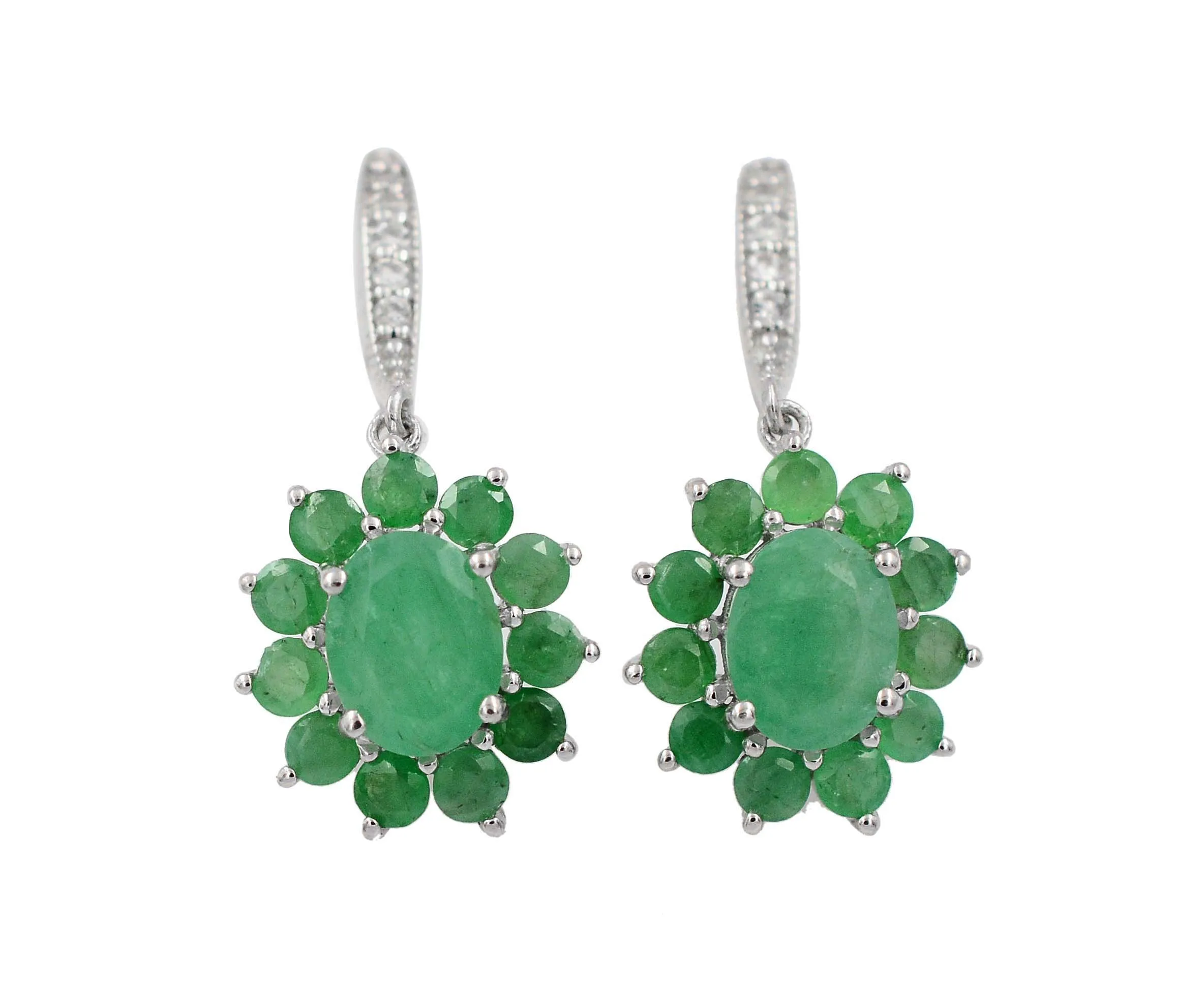 Натуральный изумруд 9x7 мм овальным вырезом Зеленый цвет драгоценный камень 925 чистого серебра из фионита КАПЛЕВИДНАЯ Подвеска для женщин дизайнерские серьги индийскими производитель