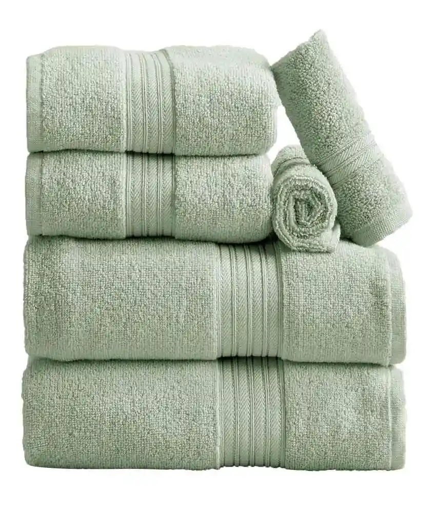 Bangladesh factory low price customized multi color 6 piece set ring spun cotton bathroom terry towels set